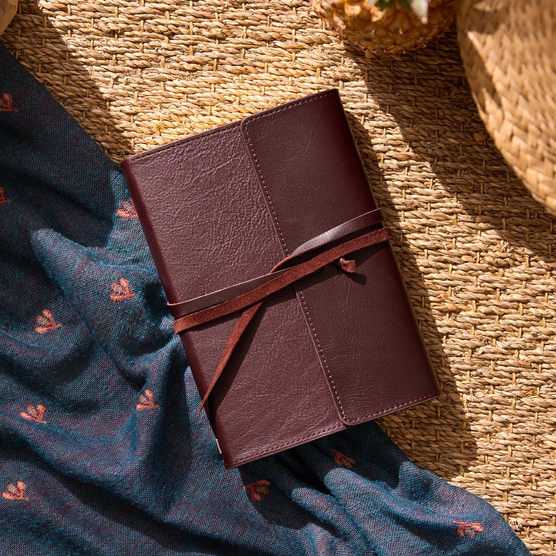 Leather Wrap Journal Travel Notebook in Orient Red