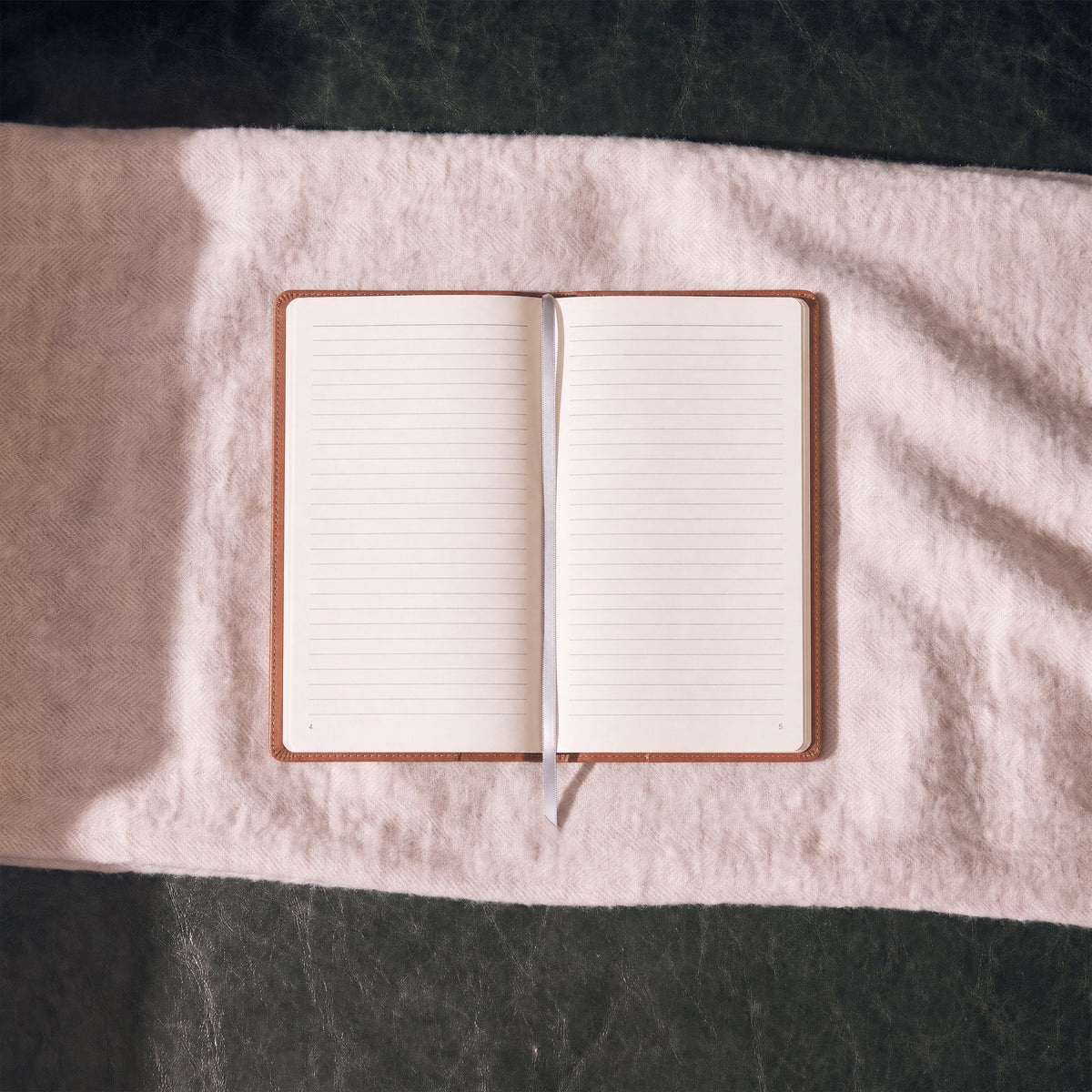 Chesterfield Tan Heritage journal — open to a spread