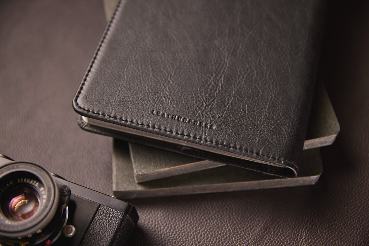 Fedora Black Refillable Leather Journal — view 3