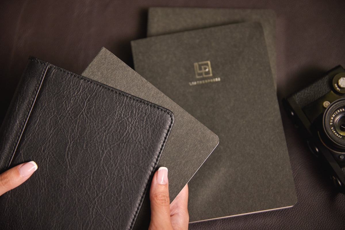 Fedora Black Refillable Leather Journal — view 5