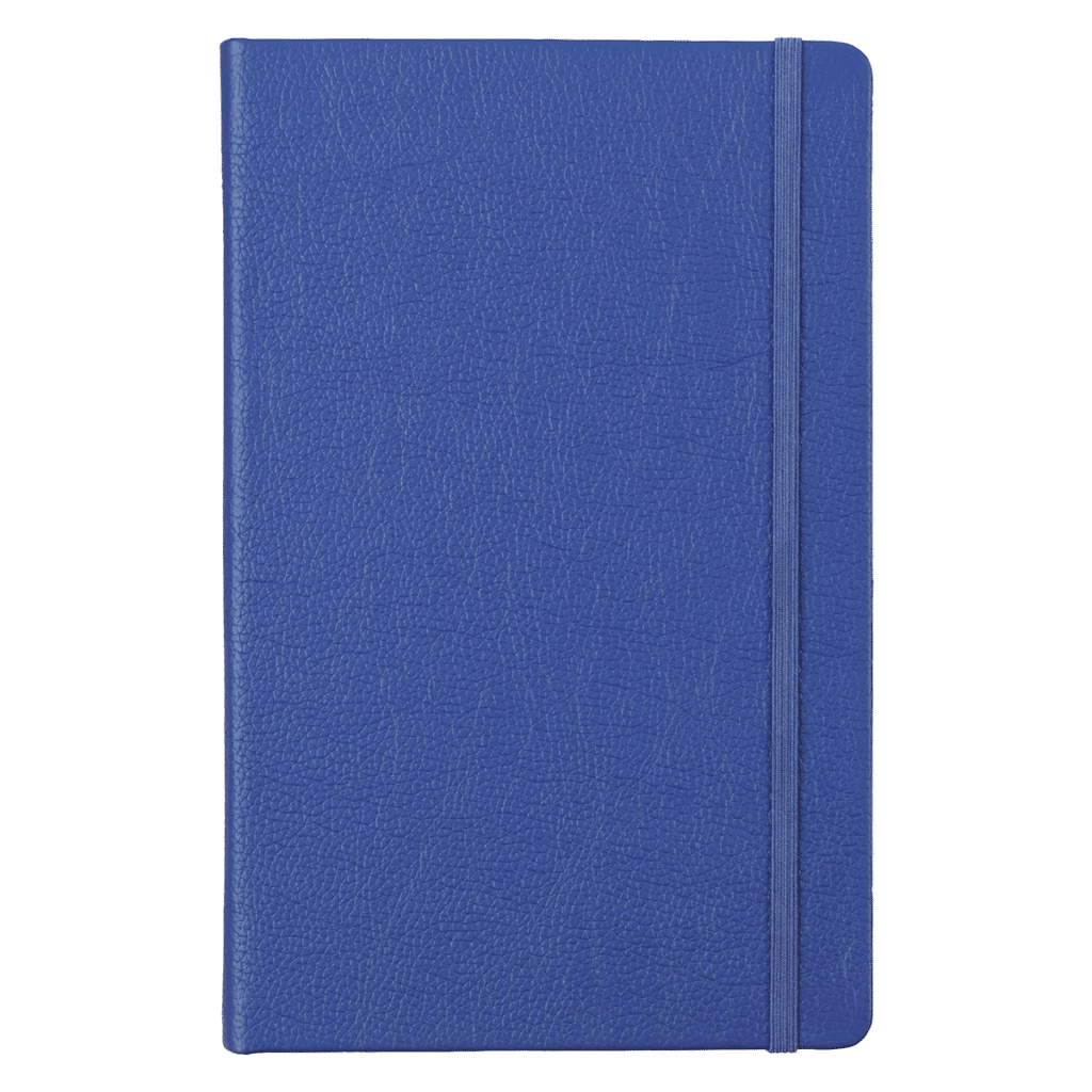 Front of Pacific Blue leather notebook