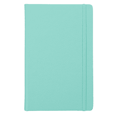 Front of Reef Blue Leatherpress Notebook