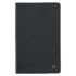 Front Cover of the large Tuxedo Black Journal with silver debossed Leatherpress icon logo in the bottom right corner.